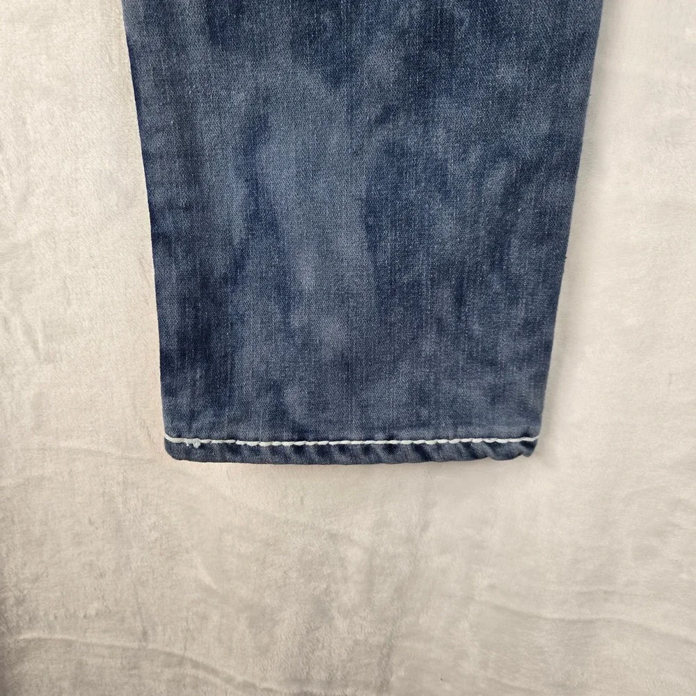 Vintage True Religion Joey Super T Jeans size 38 NWT Blue Thick White Stitch USA